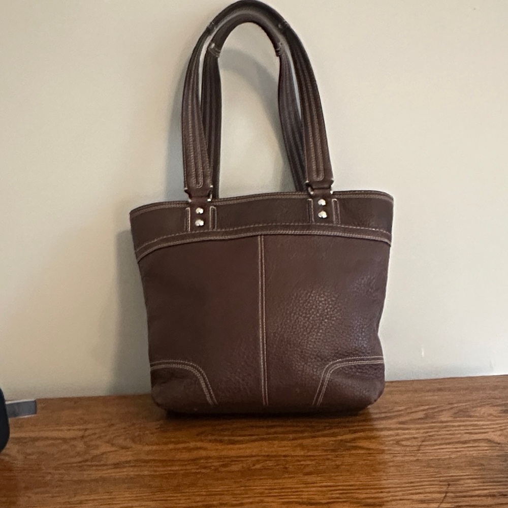 Coach Dark Brown Leather Tote Bag - Picture 5 of 11